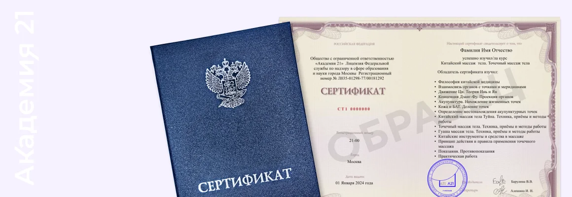 Сертификат Академии 21 — образец