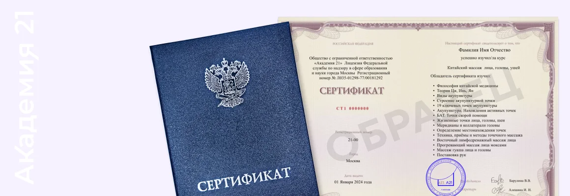 Сертификат Академии 21 — образец